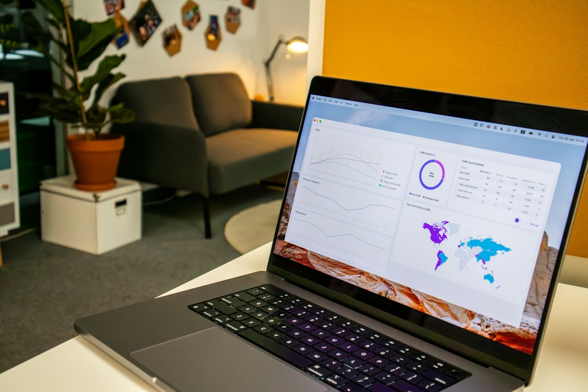 Digital analytics on a laptop